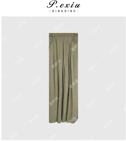 04-3潘依绣丁丁宠粉夏季简约通勤复古花纹百褶半身裙 Q28521 商品图0