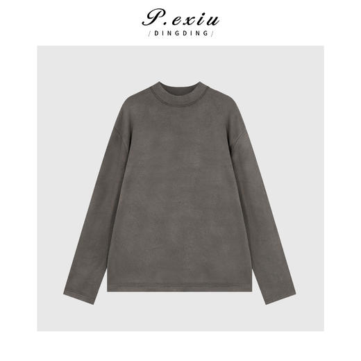 A008潘依绣丁丁宠粉天丝羊毛自发热半高领百搭打底长袖T恤 W-63542 商品图0