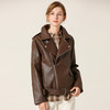 Famecoco范可儿春秋季时尚立领宽松短款PU皮衣外套F201AG103 商品缩略图1