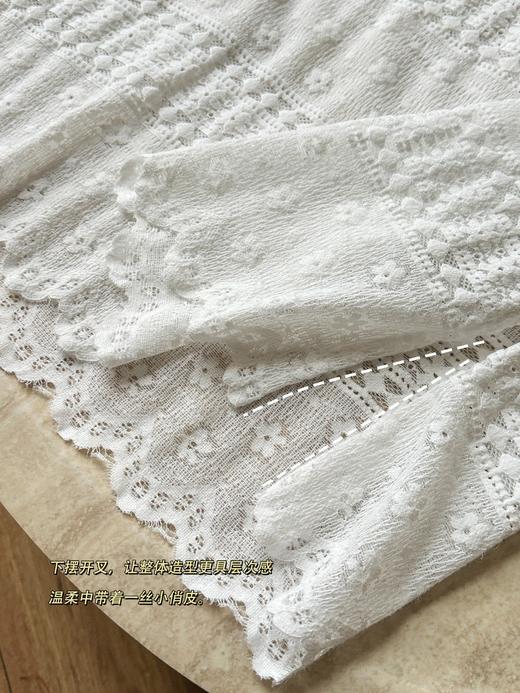 仙气温柔白｜重工蕾丝提花打底衫 商品图11