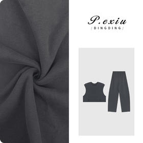 04-3潘依绣丁丁宠粉100%棉格雷系塌肩袖背心长裤套装 M0724