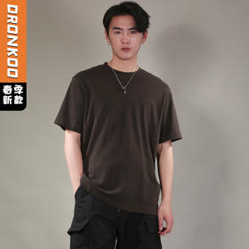 DRONKOO 2026 圆领左胸NO1刺绣修身短袖T恤