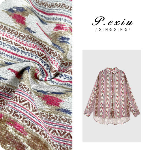 【花野缤纷】亚麻小众复古港风廓形长袖衬衫W-63122 商品图0