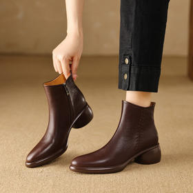 【预售5天】新款鞋靴西部靴小众轻奢头层羊皮短靴&828-1565