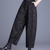 丁摩 国风提花阔腿裤秋冬季灯笼裤加绒高腰显瘦九分花苞裤靴裤5ZF-1265 商品缩略图3