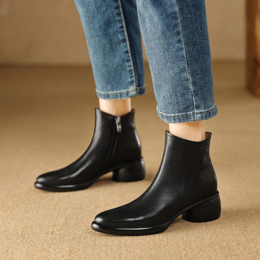 【预售5天】新款鞋靴西部靴小众轻奢头层羊皮短靴&828-1565 商品图2