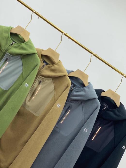 可隆抓绒衣男款户外运动抓绒夹克徒步露营保暖外套上衣 商品图5