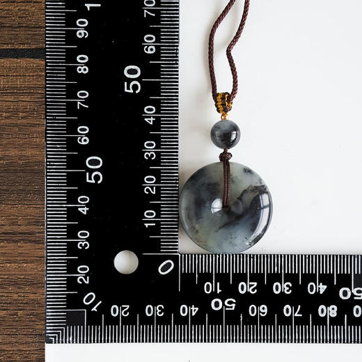 【天然正品】天然精品平安扣造型青花籽料（和田玉吉祥、圆满）吊坠项链27.1*27.1*8.5MM（皆取最大值）130126NJS38特价：1680 商品图2