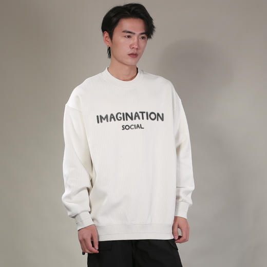 DRONKOO 2026 圆领领袖下摆双层前双排字母微阔中厚卫衣 商品图2