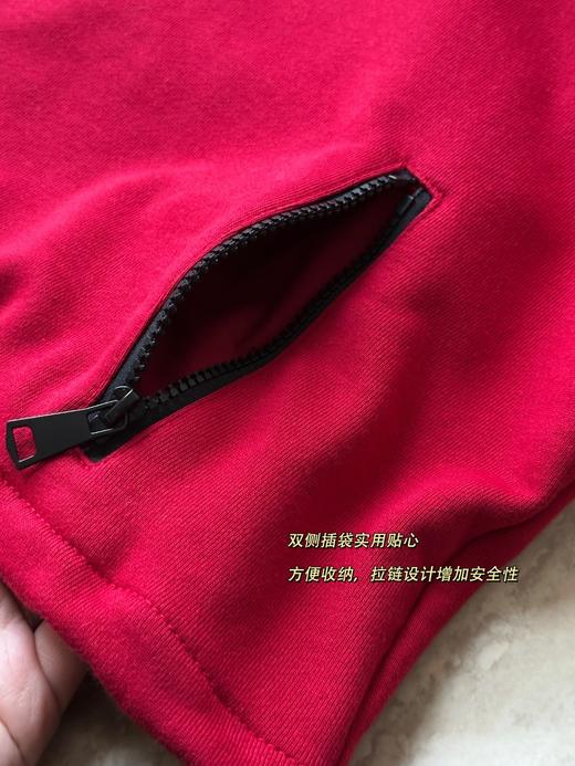 雅y同款红色休闲短款半拉链松弛感运动卫衣 商品图12