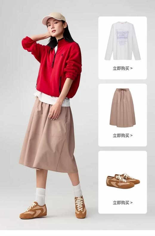 雅y同款红色休闲短款半拉链松弛感运动卫衣 商品图5