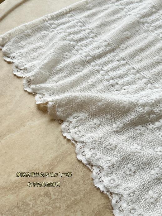 仙气温柔白｜重工蕾丝提花打底衫 商品图12