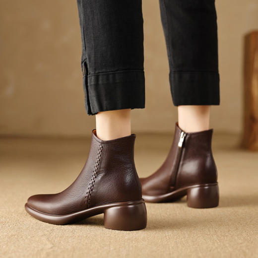 【预售5天】新款鞋靴西部靴小众轻奢头层羊皮短靴&828-1565 商品图3