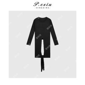 04-1潘依绣丁丁宠粉设计感气质下摆交叉打底T恤 Q34106