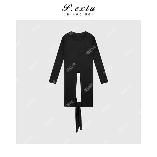 04-1潘依绣丁丁宠粉设计感气质下摆交叉打底T恤 Q34106 商品图0