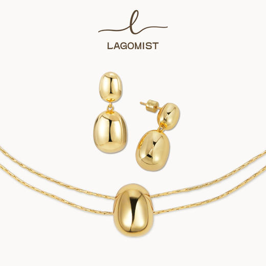 【Lagomist】拿铁系列 | 金/银咖啡豆耳环套装 商品图1