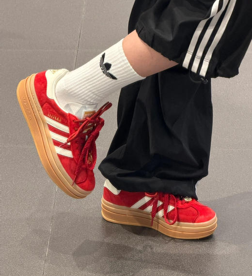 🦋马年开运红鞋🔥 AD新款 GAZELLE 厚底板鞋德训鞋 T头休闲鞋012411 商品图1