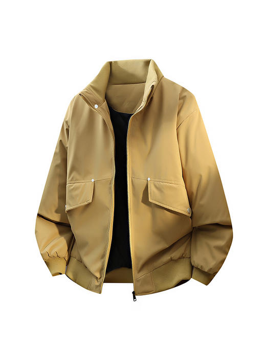 潮牌时尚冬季款休闲保暖棉服翻领男美式复古宽松雪尼尔休闲外套男 商品图2