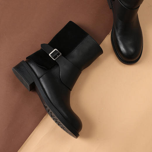 BAKERLOO女鞋牛皮皮带扣斗篷时尚短靴JY126 商品图1