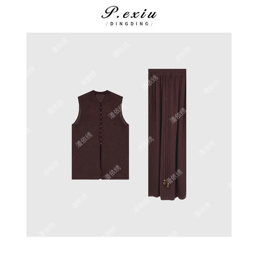 04-3潘依绣丁丁宠粉夏季新款不规则无袖设计感麻料套装裙Z5385 商品图0