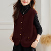 丁摩圆领开衫马甲女春秋装新款韩版百搭高级感针织马甲5ZF-1266 商品缩略图3