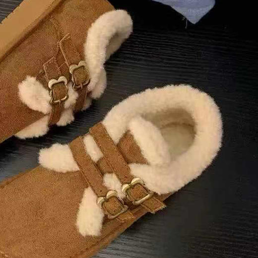 （卡其36无货勿拍）日常百搭扣带毛茸茸棉鞋-纪念日百货门店同款167747122 商品图4