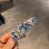 丁摩【2个装】韩国东大门彩钻重工边夹女高级感灰色毛线侧边碎发夹发卡发饰5ZF-1261 商品缩略图2