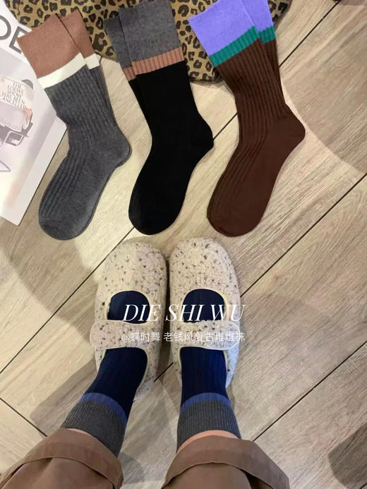到手7双19.9元💥【蝶时舞  高克重老钱风复古袜 】‼️ 咖色系天菜🧦 美拉德复古色系一秒显白!秋意浓~复古控狂喜❗️ 商品图1