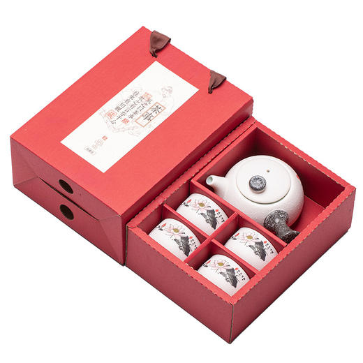 【国风雅韵 功夫茶具套装】 陶瓷侧把壶 促销活动礼品  结婚伴手礼礼盒 开业礼品 节日礼品套装 商品图1