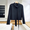 【来点不一样的】低调奢华有质感！柜1500+！2026绵羊毛V领飘带领直身H型双面呢短外套女款！ 商品缩略图0
