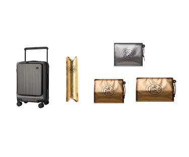 【加赠品】 皇冠前置一体行李箱CF6001黑金20寸-S 商品图0