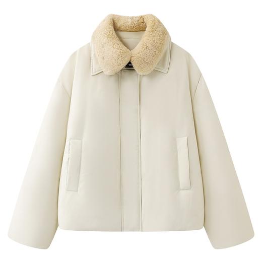 【来点不一样的】冬季年度最爱！可拆卸毛领！柜3200+！2026防泼水翻领短款夹克羽绒服 商品图1