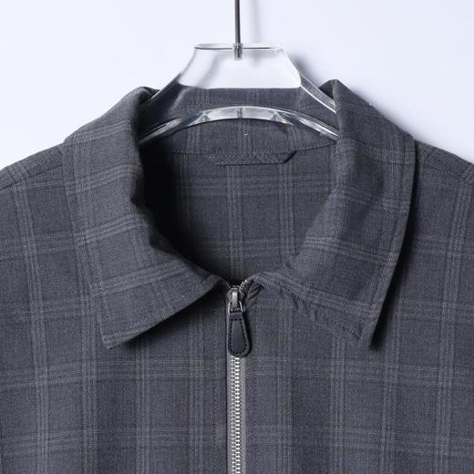 266068SDSA男士春夏新款痞帅男装复古老钱风格纹拉链翻领夹克外套百搭 商品图2