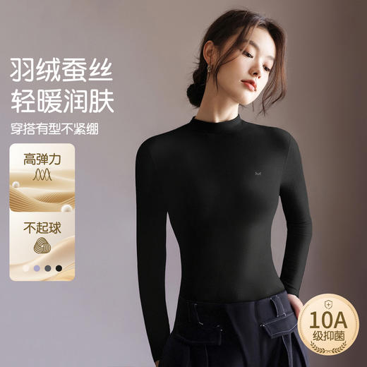 【M-2XL】【羽绒蚕丝】【猫人】女士冬款磨毛保暖上衣 商品图4