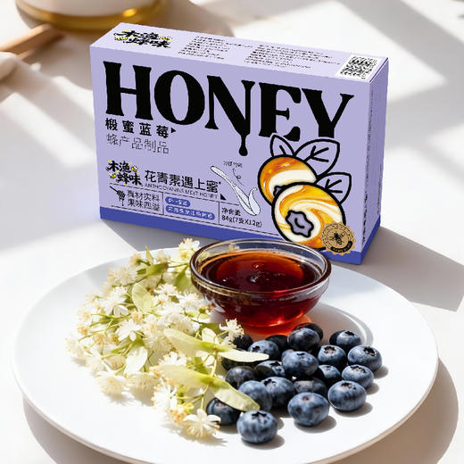 「木渔蜂味」椴蜜蓝莓 花青素遇上蜜 本真食材 蜜莓双加 花果香甜 7支*12g 商品图1