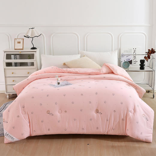 7A抑菌纤维被【悠梦嘉居7A抑菌纤维被，胭脂粉7A级抑菌标准200*230抑菌秋冬被首选,3000克，胭脂粉】 商品图0