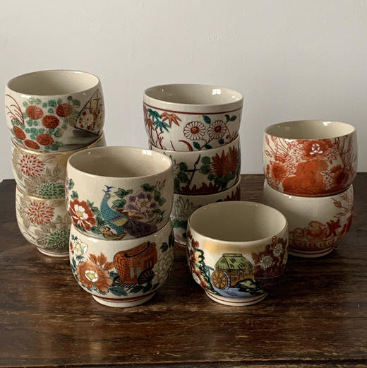 【苏州】日本中古九谷烧茶杯 手绘花鸟X1495 商品图1