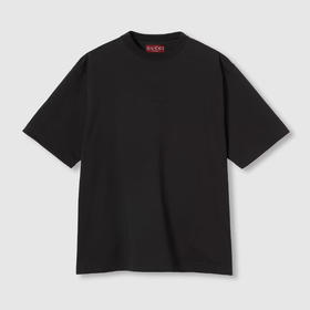 GUCCI 古驰 男士饰刺绣针织棉圆领短袖T恤 黑色 796395 XJG9V 1043