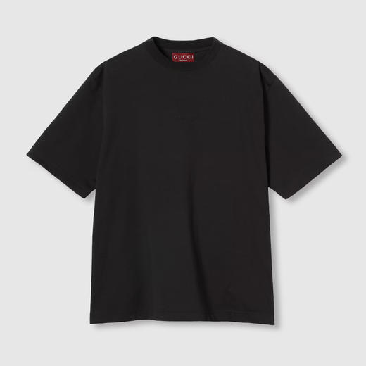 GUCCI 古驰 男士饰刺绣针织棉圆领短袖T恤 黑色 796395 XJG9V 1043 商品图0