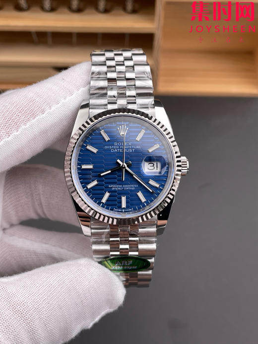 ARF劳力士日志型36mm 蓝色波浪格子纹 丹东3235机 五珠链 904L钢 男士腕表 小手腕福音 商品图0