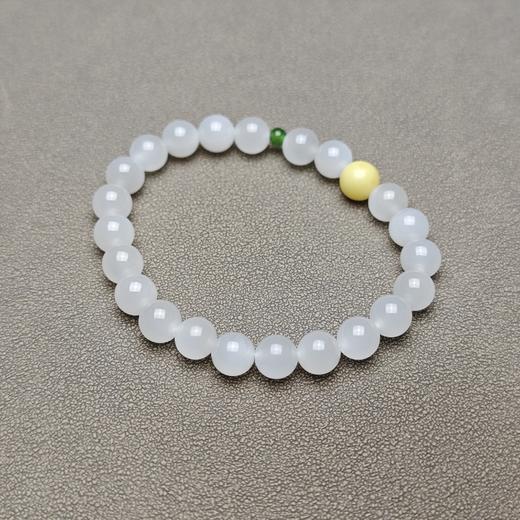 和田玉青海羊脂玉冰底小手串 126-16 商品图6