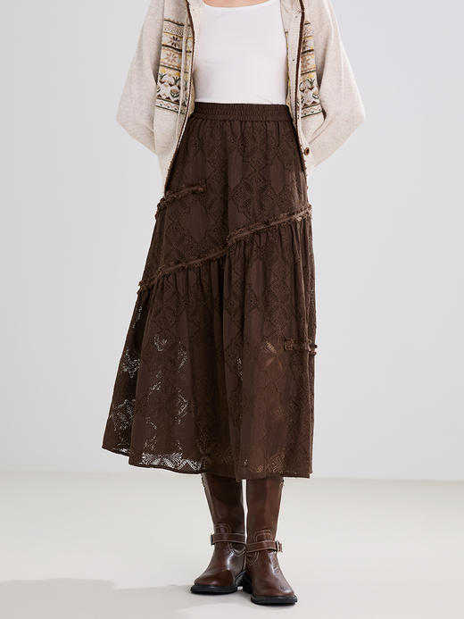 【百图lulu定制】【维多利亚半裙】法式复古蕾丝镂空半身裙 商品图6