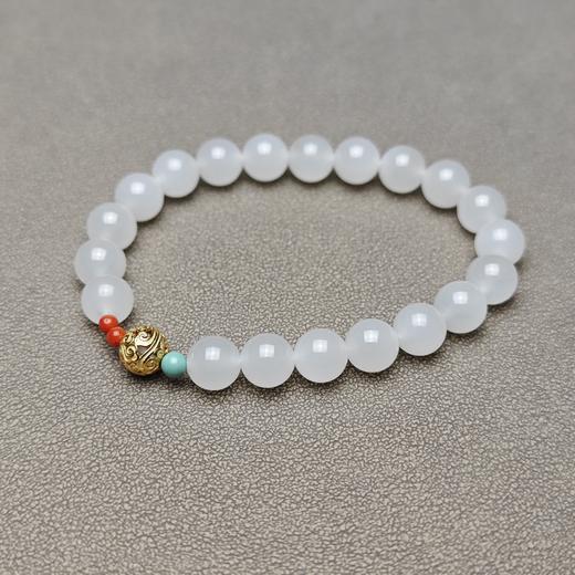 和田玉青海羊脂玉冰底小手串 126-16 商品图2