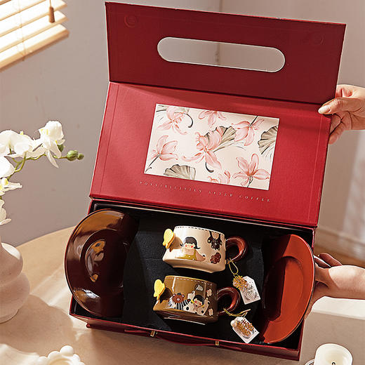 摩登主妇陶瓷咖啡杯碟套装高颜值结婚新婚礼物马年新年本命年杯子 商品图2