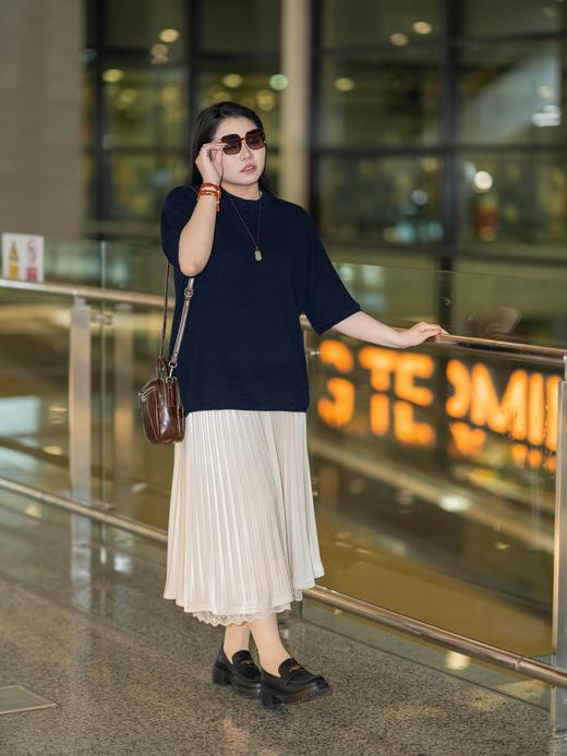 一周发货【100%绵羊毛 中袖针织衫】【正码正拍】高级感慵懒风，超舒适羊毛，纯羊毛衫中袖毛衣，巨软极简圆领百搭 商品图13