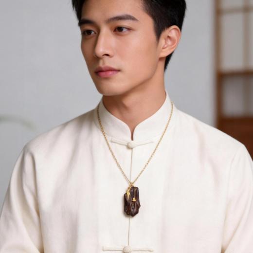 佛丨天然惠安沉香包金吊坠 沉水级 SP4734 商品图1