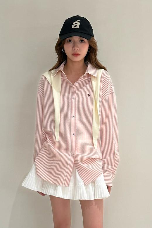 LNNNS 甜美减龄条纹披肩休闲衬衫 22224 商品图0