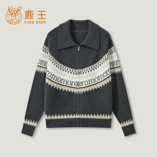 KINGDEER/KD 秋冬新款女式长袖翻领开衫羊绒衫L805618鹿王 商品图9