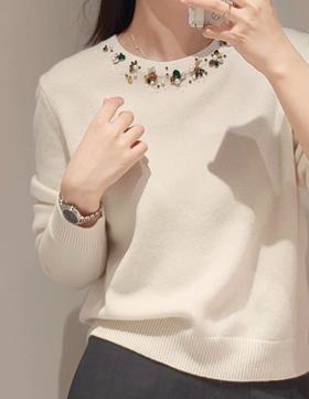 【来点不一样的】国货老牌！柜3900+！2026秋冬缝石珍珠毛衣针织衫！