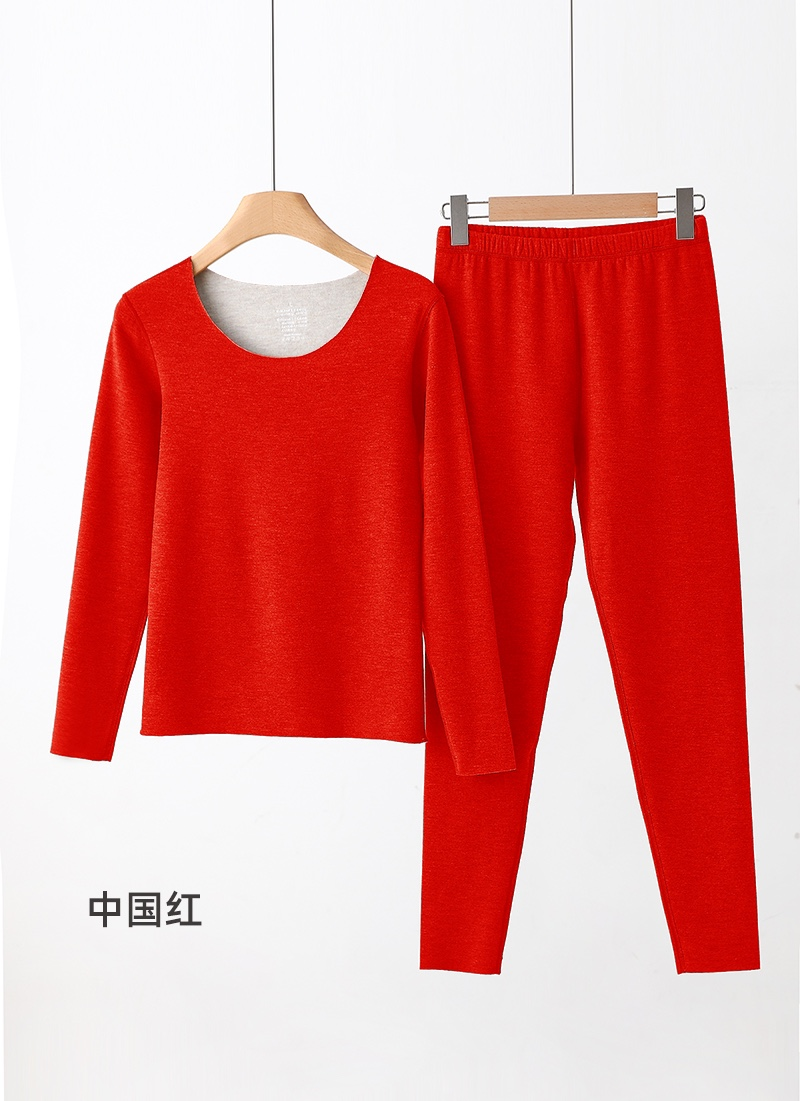 【新年红】320克/蚕丝羊绒男女打底秋衣裤套装~超细旦0.9膨体腈纶，蓬松柔软蓄热，高标零碳再生纤维，绿色低碳，A类婴幼儿安全标准，天然健康不起静电  